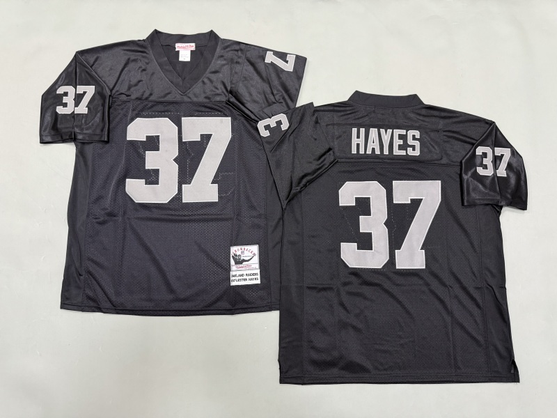 Men 2025 Nike Oakland Raiders #37 Hayes black Throwback Limited NFL Jersey style 001